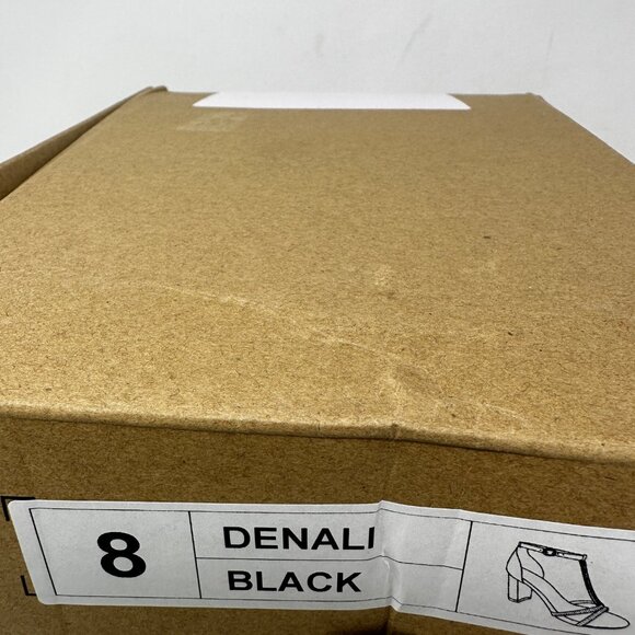 Black Rhinestone Ankle Strap Heels Size 8 Open Toe Clear PVC T-Strap - Picture 8 of 9